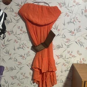 Maurices Orange Ruffled Tiered Sundress